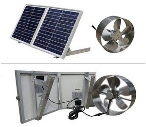 ECO WORTHY 25W Solar Powered Attic Ventilator Gable Roof Vent Fan with 30W Foldable Solar Panel