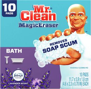 Mr. Clean Magic Eraser (best soap scum remover)