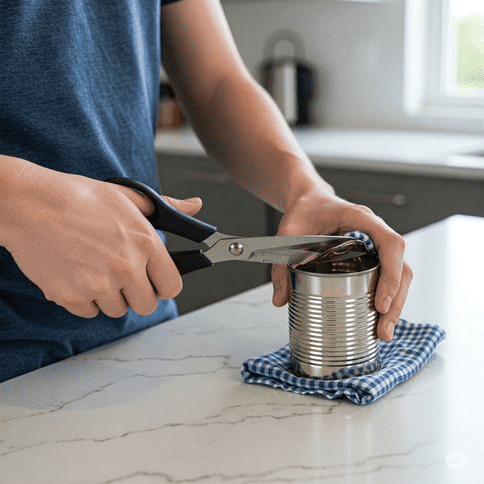 Opening a Can With Scissors