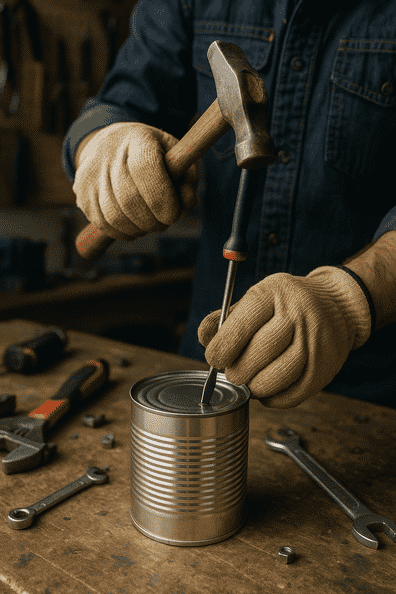 Opening a Can With a Flathead Screwdriver
