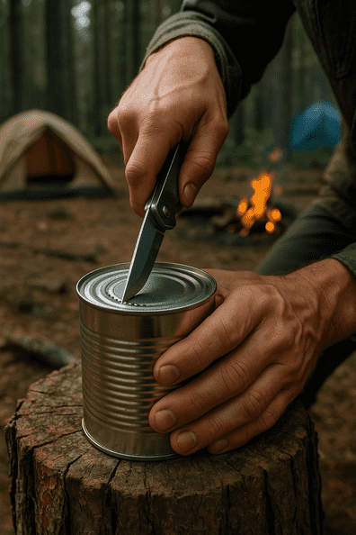 Opening a Can With a Pocket Knife or Multi-tool
