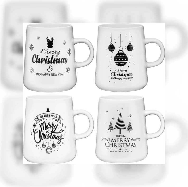 Bruntmor's Cute Ceramic Christmas Coffee Mugs