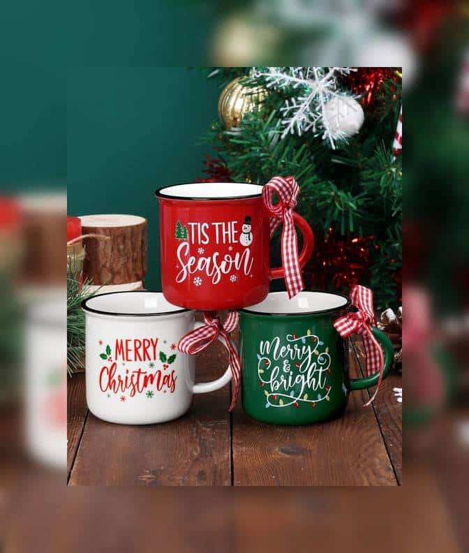Christmas Mini Coffee Mugs By Nefelibata