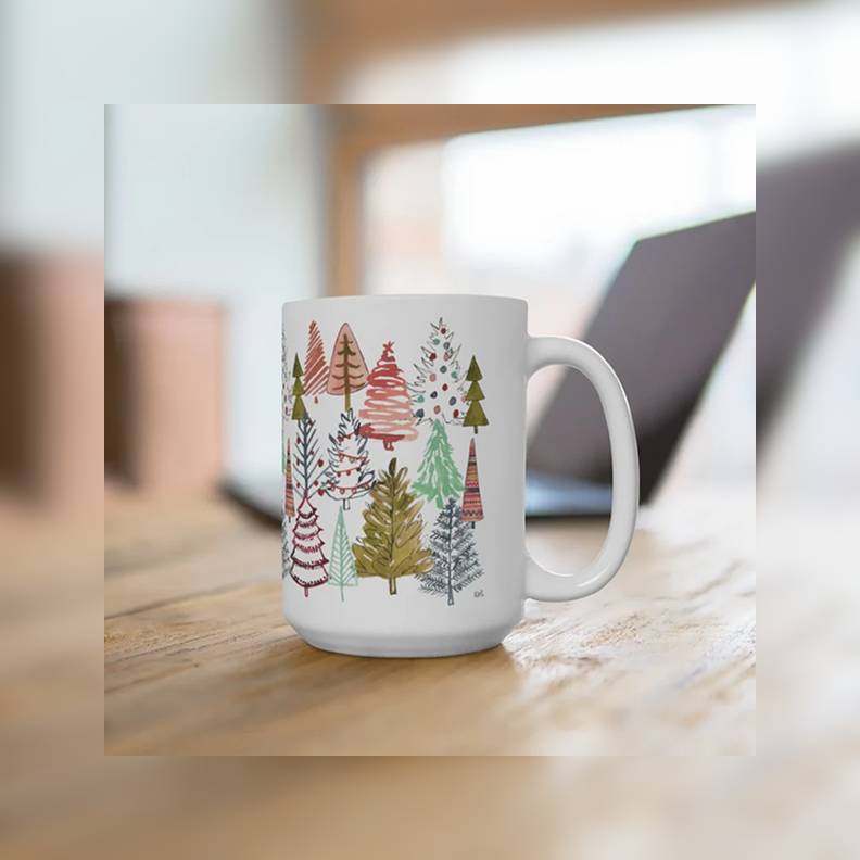 Colorful Christmas Trees Mug By Kelsey McNatt