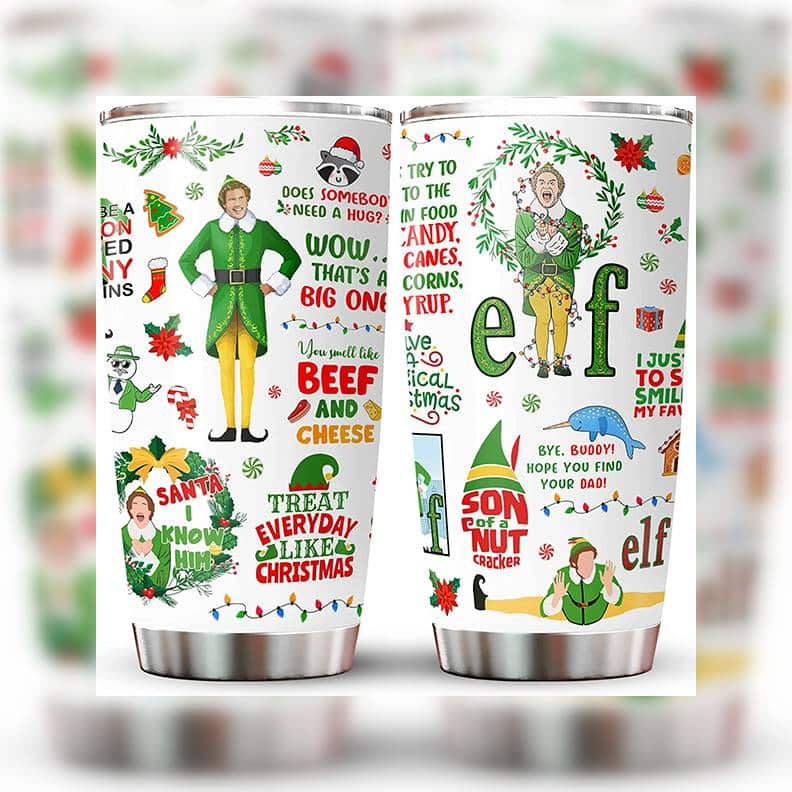Funny Elf Christmas Tumbler Cup From GLANRA