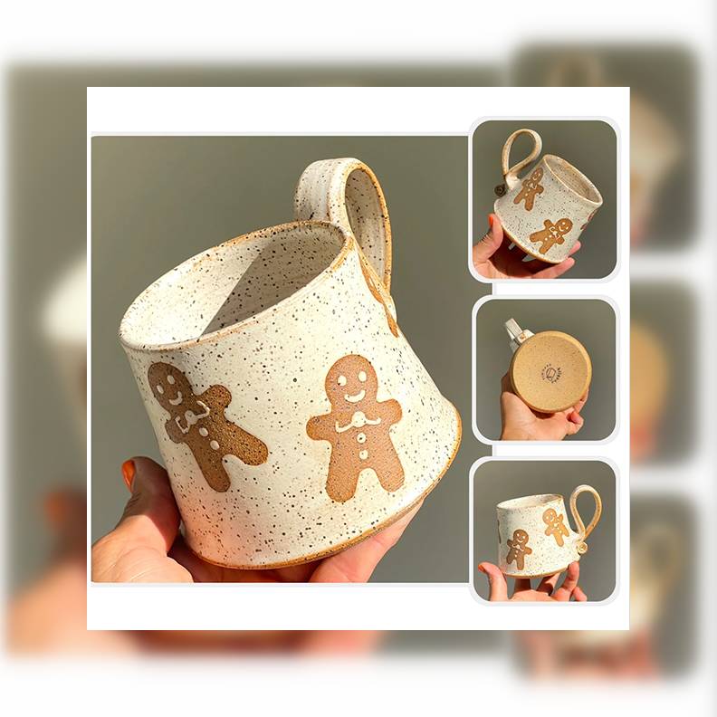 Handmade Gingerbread Man Themed Christmas Mug By Bilyana