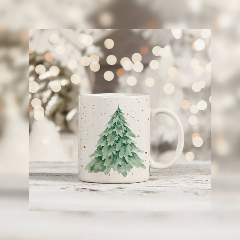 Winter Tree Holiday Coffee Mug By HannahsGiftHaus