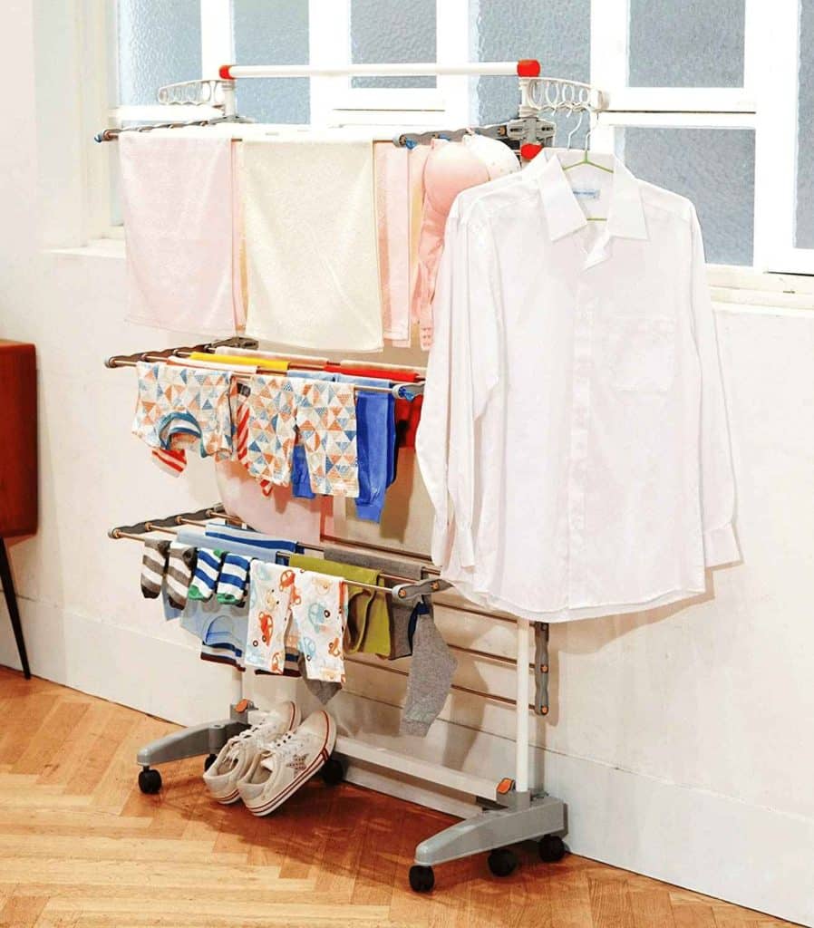 idee BDP-V23 Foldable & Rolling 3 Tier Clothes Drying Rack