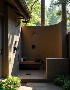 Outdoor Shower Privacy Wall